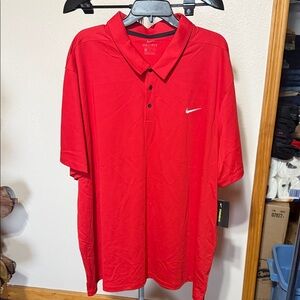 Nike Men's Vibrant Red Polo Shirt